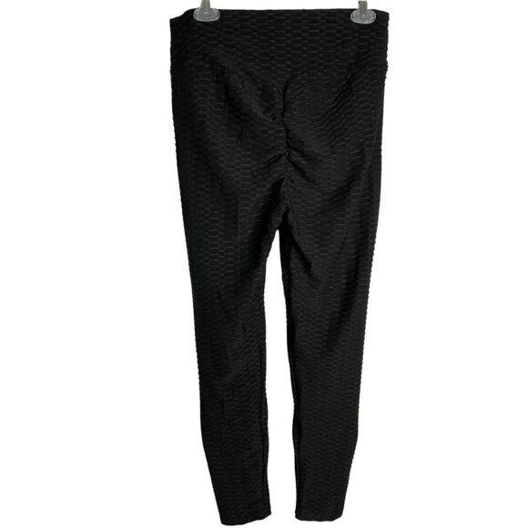 New Mix Black Textured Knit Leggings Size 2XL Goth Boho Steampunk Mobwife Grunge - Picture 2 of 9